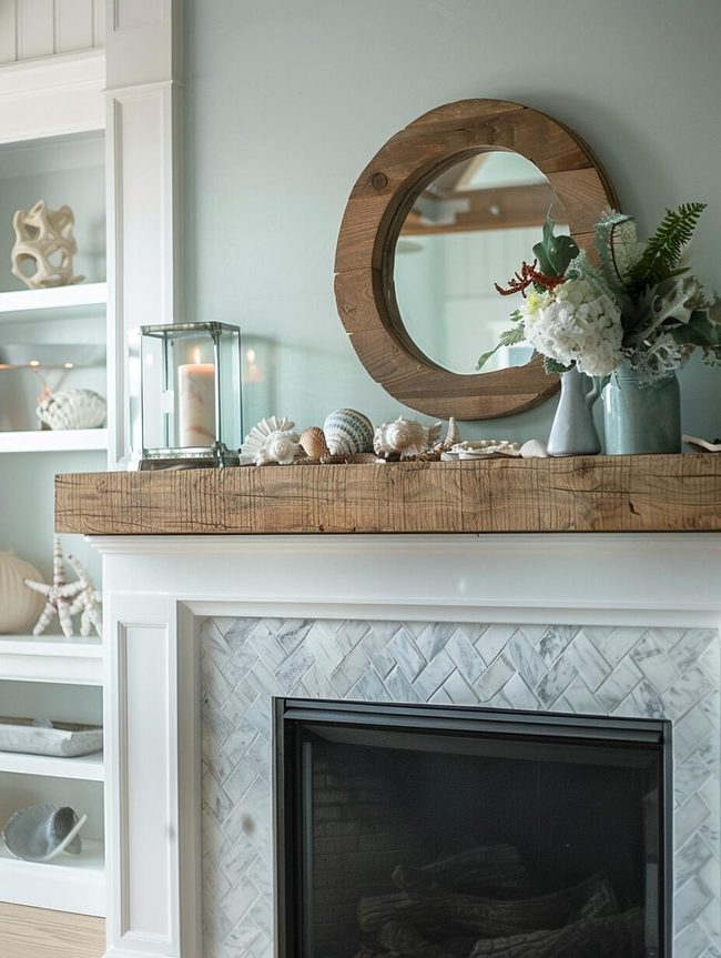 White Mantel Contemporary Farmhouse Minimalism