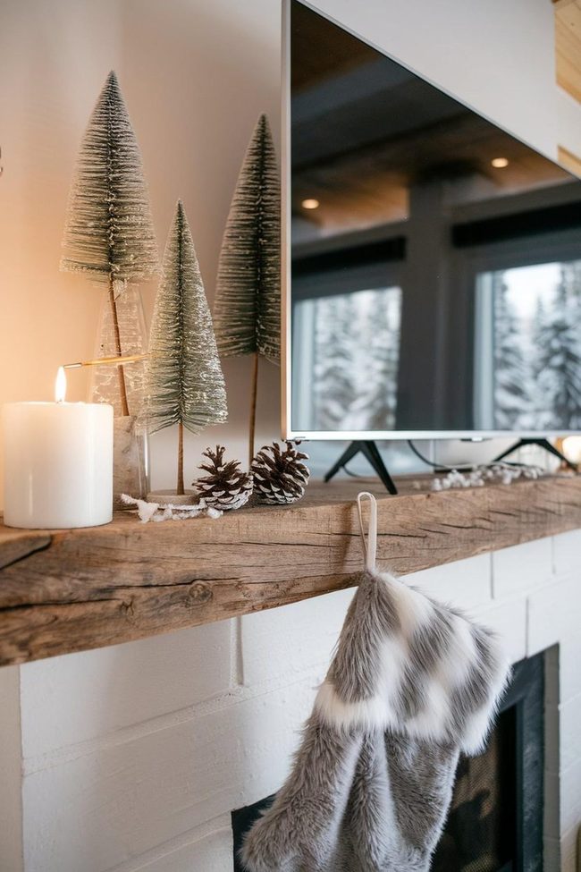 Frosted Trees Meet Faux Fur Stockings