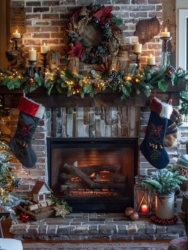 Evergreen Garland With Twinkling Lights