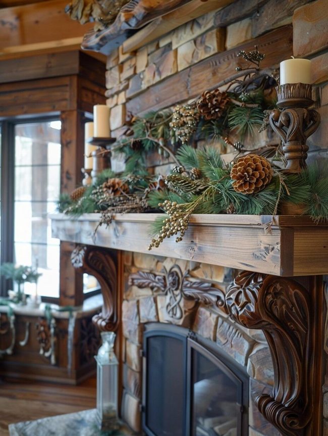 Reclaimed Hardwood Mantel With Character