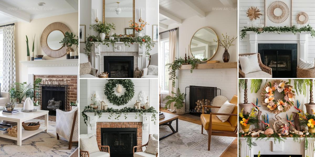7921814 Summer Mantel Decor Ideas