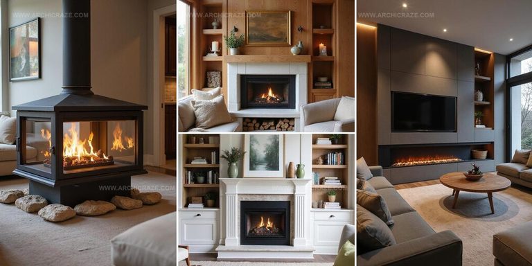 6732844 Layered Modern Fireplace Ideas