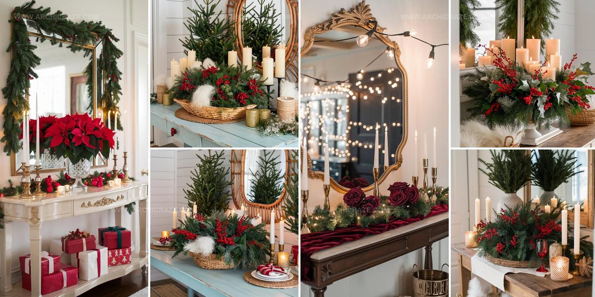 1817969 Organized Christmas Entryway Table Decor Ideas