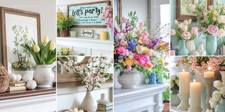 2469191 Beautiful Spring Mantel Decorating Ideas