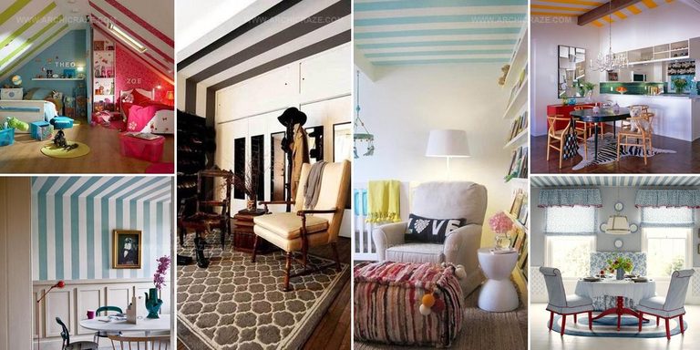 8855910 Striped Ceiling Decor Ideas