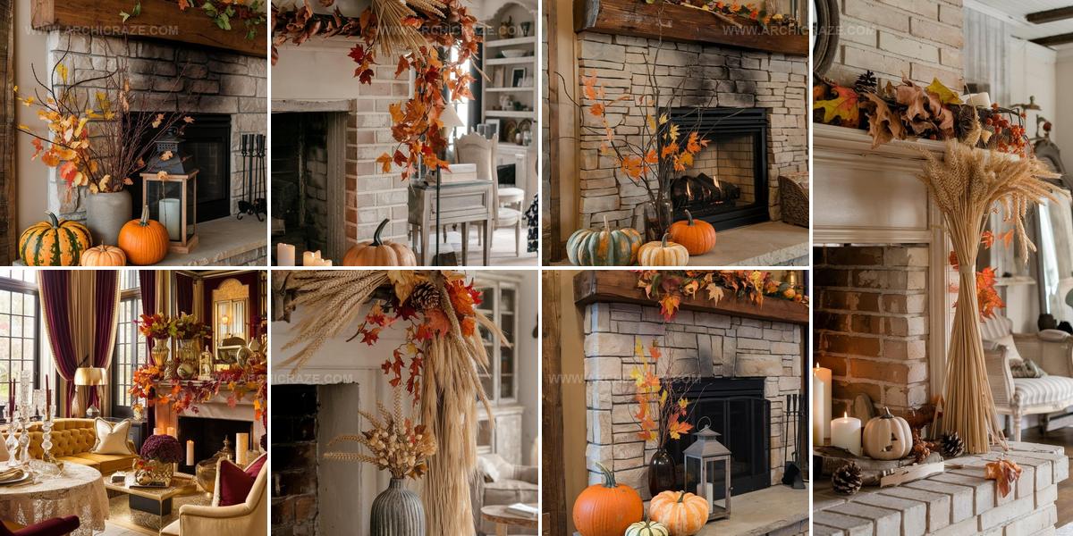 8011006 Fall Fireplace Mantel Decor Ideas