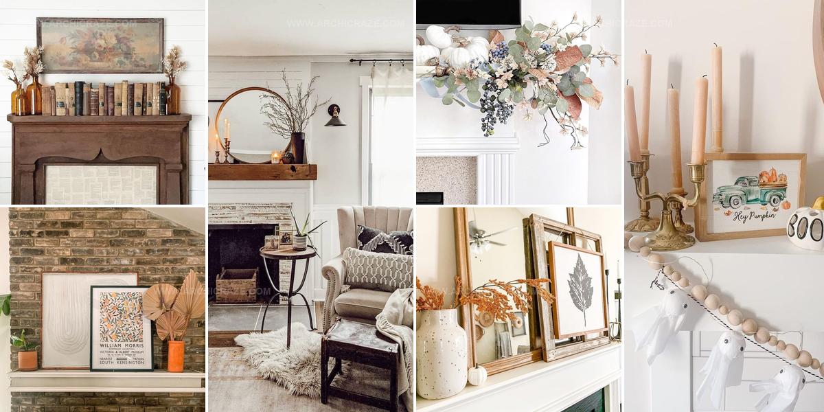 1565391 Calm Fall Mantel Decor Ideas