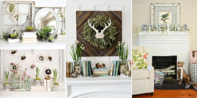 5563705 Spring Fireplace Mantel Decorating Ideas
