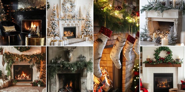 8607621 Stylish Fireplace Christmas Decorations