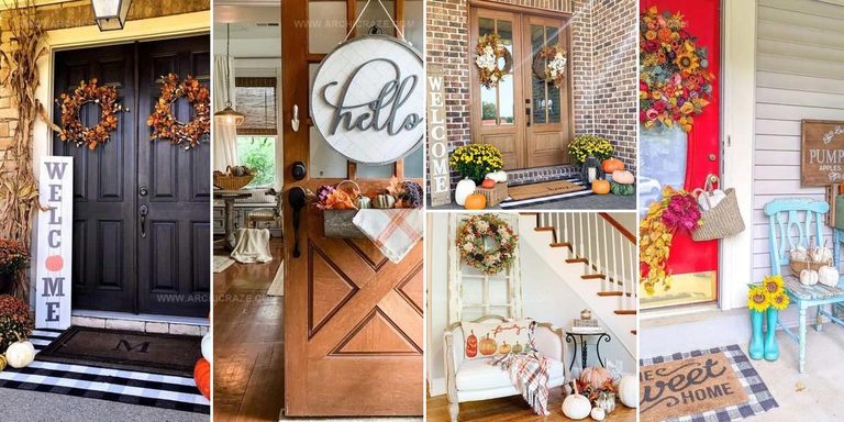 4274925 Cozy Fall Door Decor Ideas
