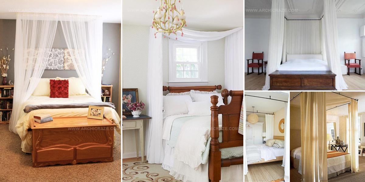 6543194 DIY Ceiling Mounted Bed Canopy Ideas