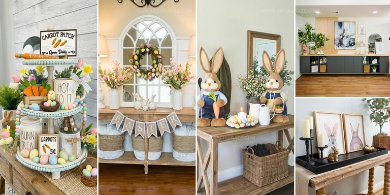6412637 Inviting Easter Entryway Table Decor Ideas
