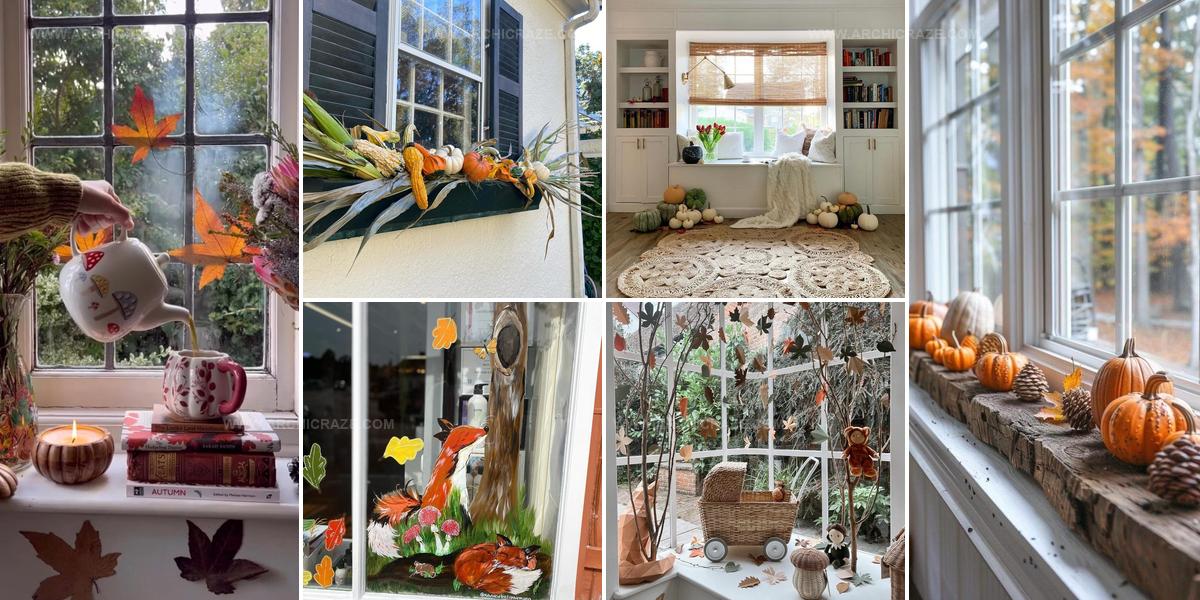 6302670 Fall Window Decoration Ideas