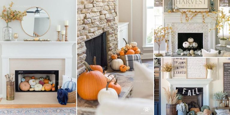 7830783 Fall Fireplace Styling Ideas