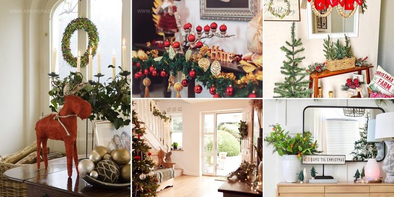 8556607 Classic Christmas Entryway Decoration Ideas