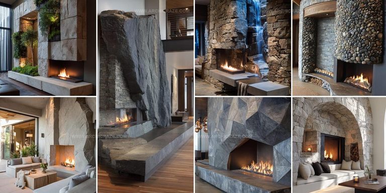 6360889 Creative Natural Stone Fireplace Ideas