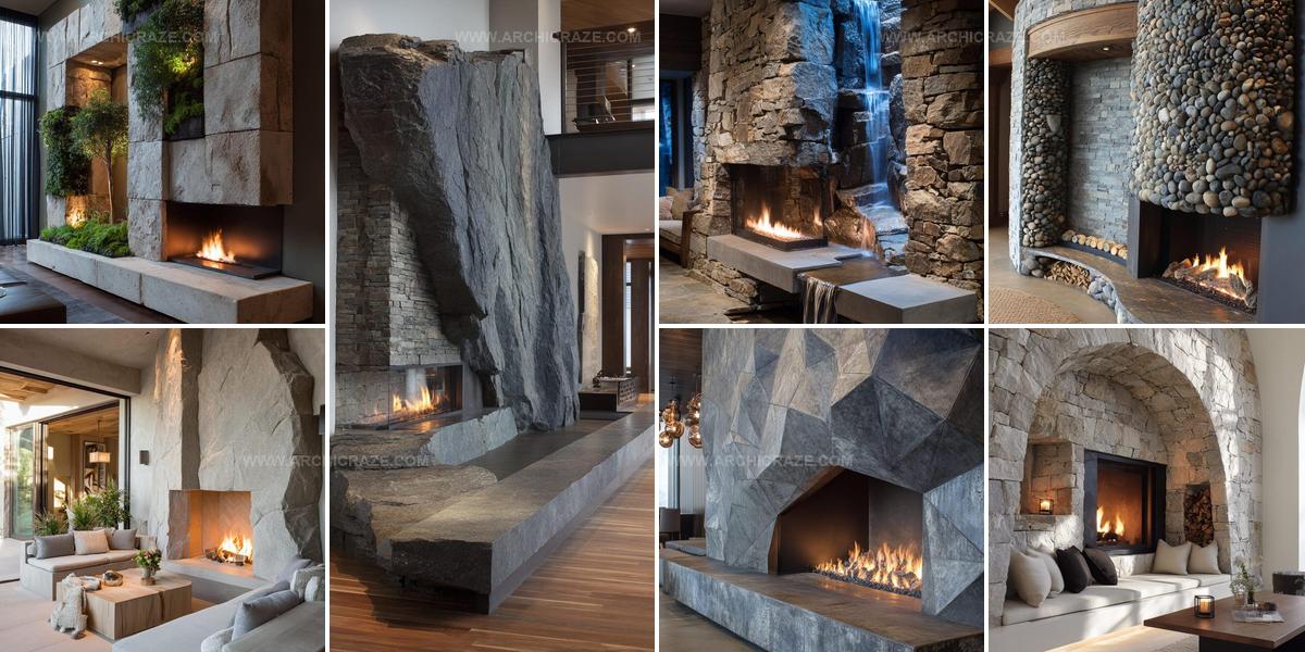 6360889 Creative Natural Stone Fireplace Ideas
