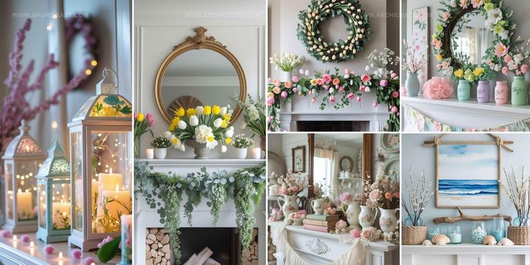 9353924 Fresh & Stylish Spring Mantel Decor Ideas