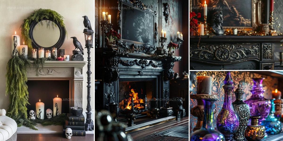 3484853 Gothic Halloween Mantel Decor Ideas