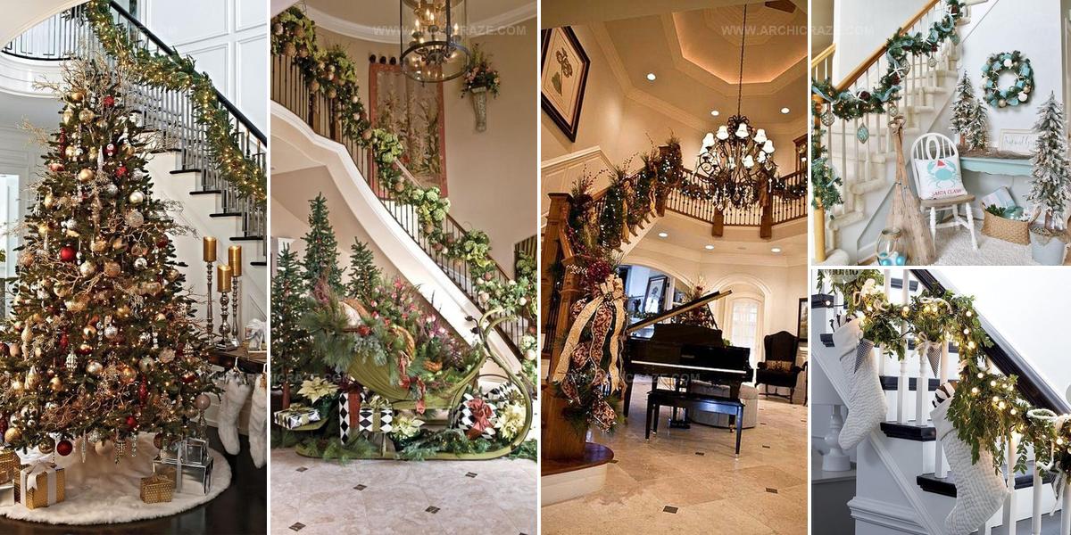 9562472 Christmas Staircase Decor Options