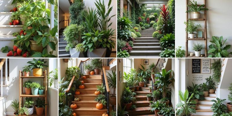 5199619 Stairway Landing Plant Decor Ideas
