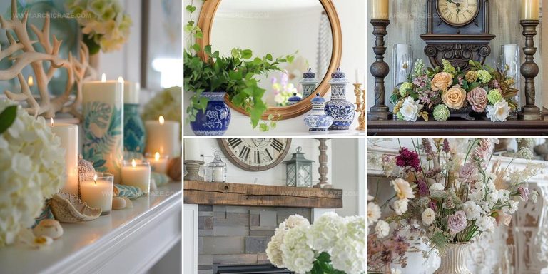 5562931 Floral Summer Mantel Decorating Ideas