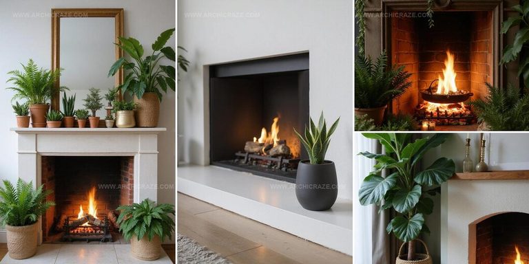 1475521 Fireplace Plant Decor Ideas