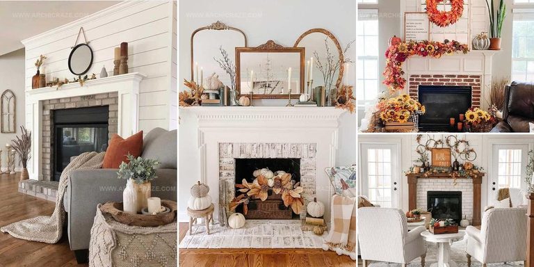 5714102 Fall Fireplace Decor Ideas