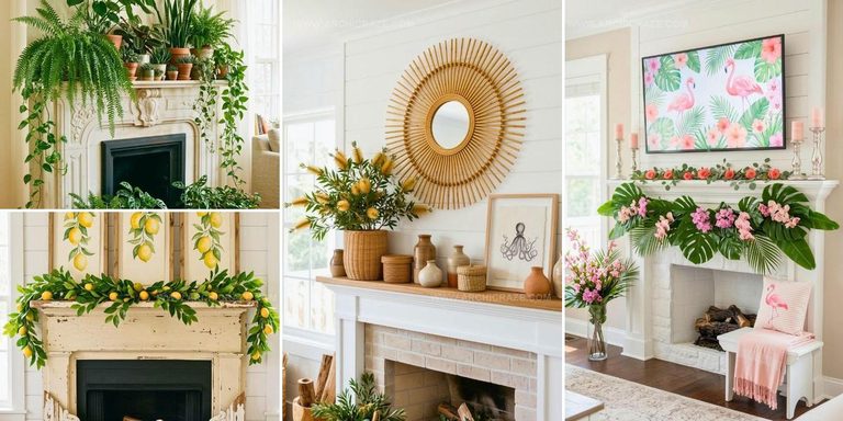 3976536 Bright and Bold Summer Mantel Decorating Ideas