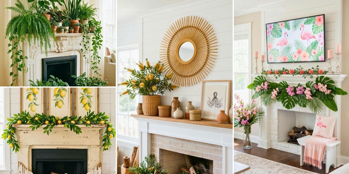 3976536 Bright and Bold Summer Mantel Decorating Ideas