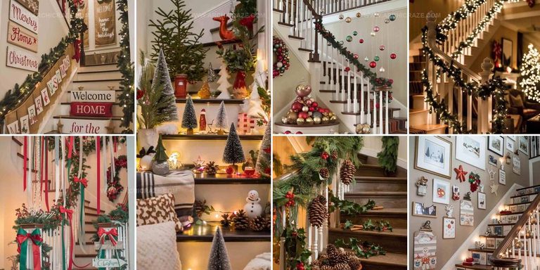 1754732 Amazing Christmas Staircase Decorations Ideas