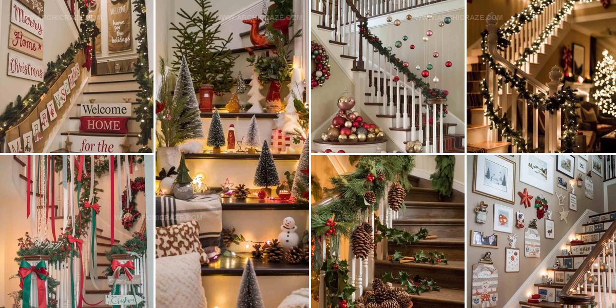 1754732 Amazing Christmas Staircase Decorations Ideas