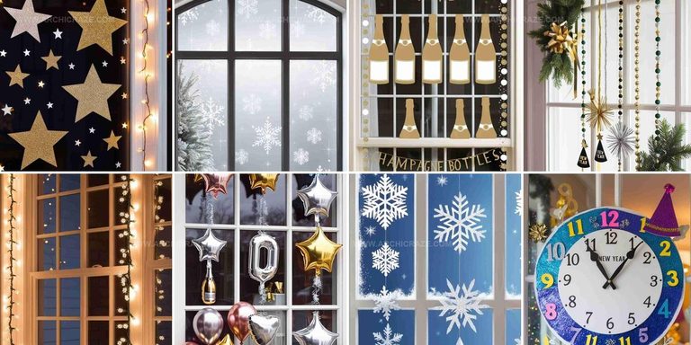 9680489 Stunning New Year Window Decorations Ideas