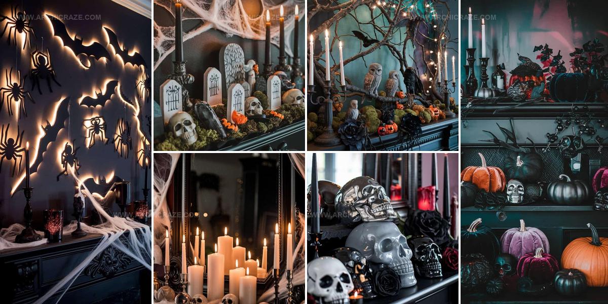 6543669 Cozy Mantle Halloween Decor