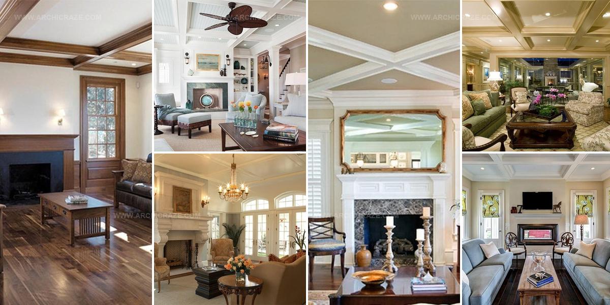 2472902 Traditional Coffered Ceiling Living Rooms