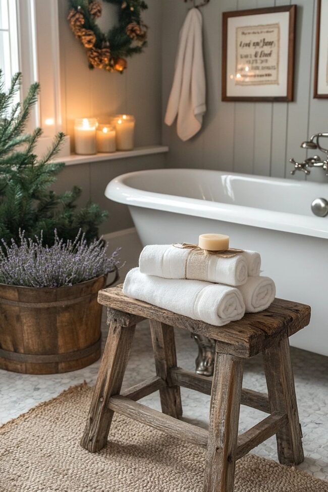 Charming Rustic Details for Bathrooms