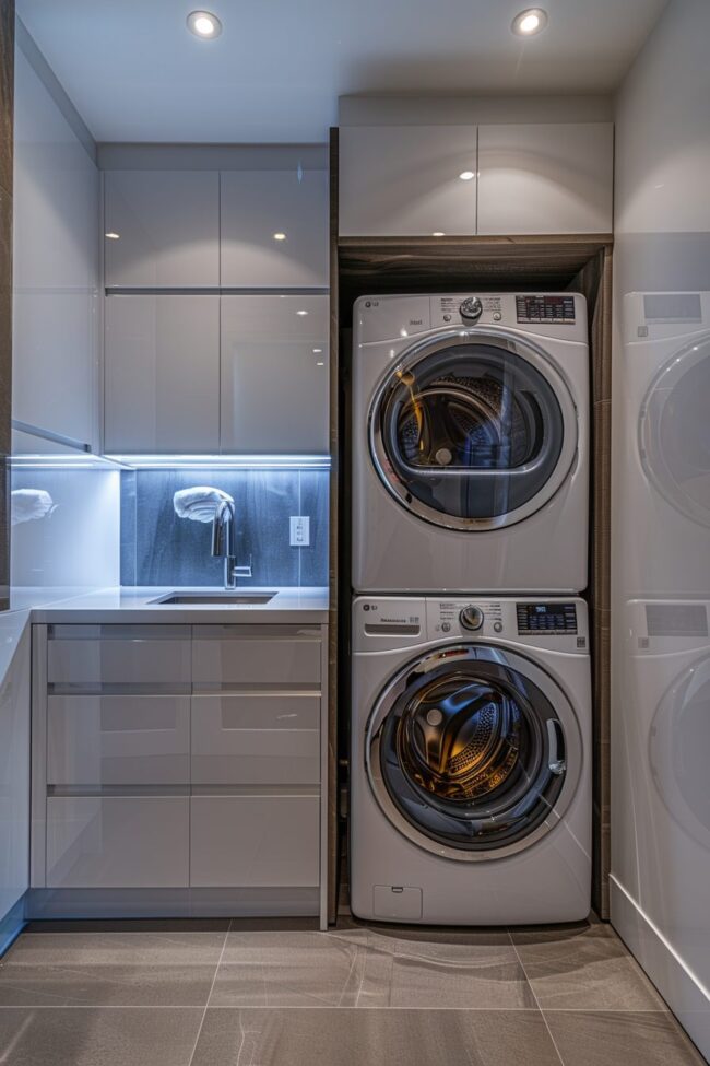 Chic Dual-Use Laundry Space Design