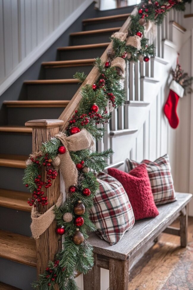 Festive Natural Garland for Staircases