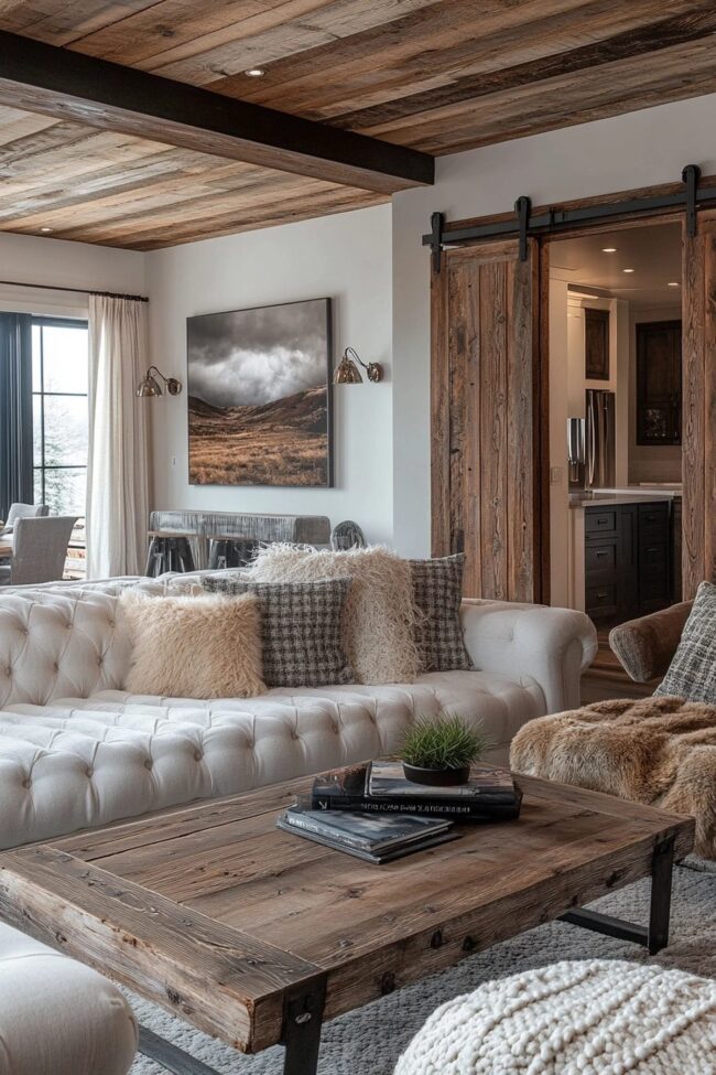 Stylish Industrial Farmhouse Living Room