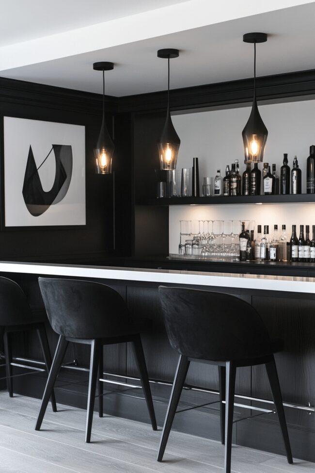 Black and White Modern Bar