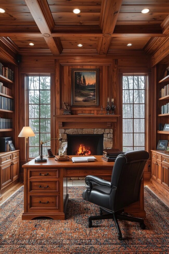 Inviting Timber Workspace for Productivity