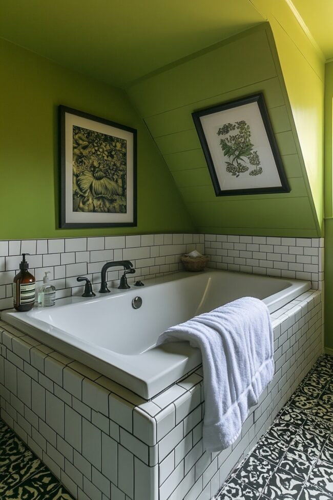 Chartreuse Elegance in Bathrooms