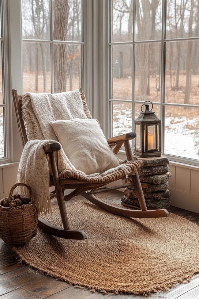 Charming Winter Accents for Sunroom Retreat