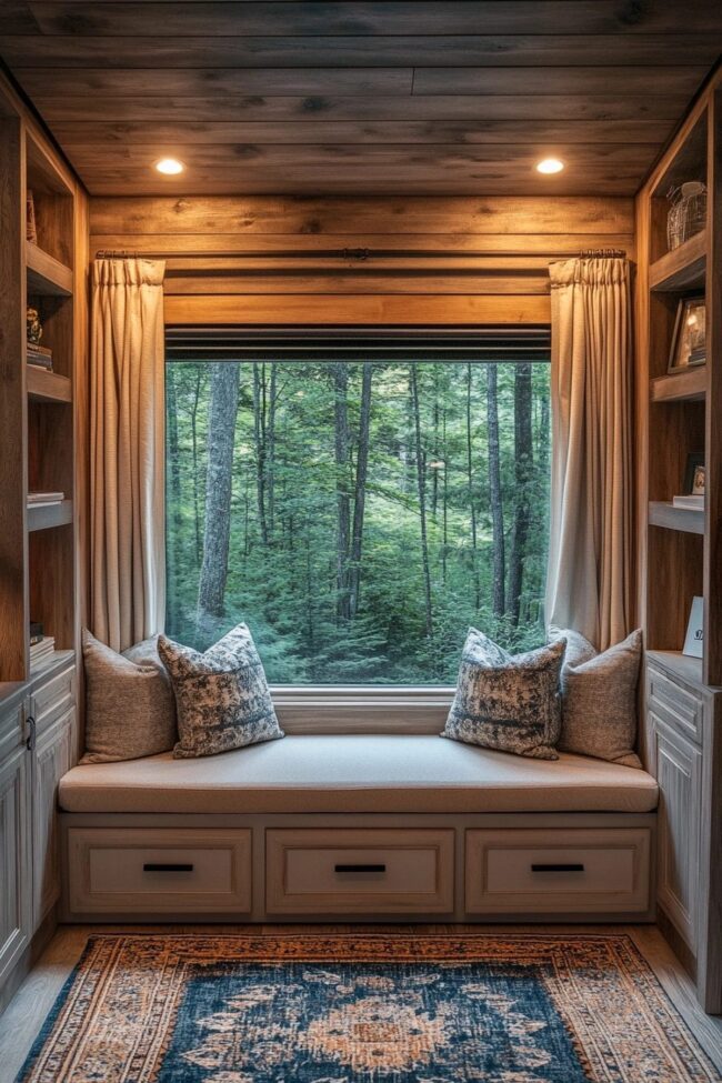 Inviting Reading Space with Forest Scenery