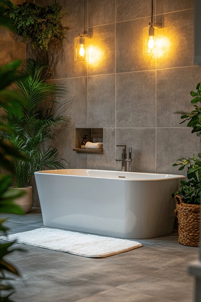 Restorative Grey Japandi Bathroom Oasis