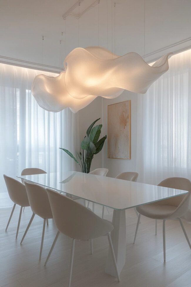 Radiant White Dining Arrangement