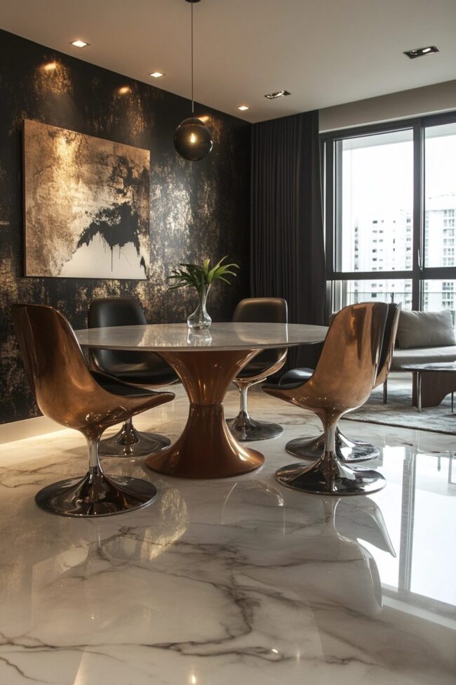 Shiny Contemporary Dining Area