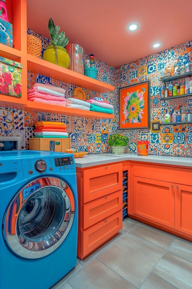 Vibrant Laundry Space