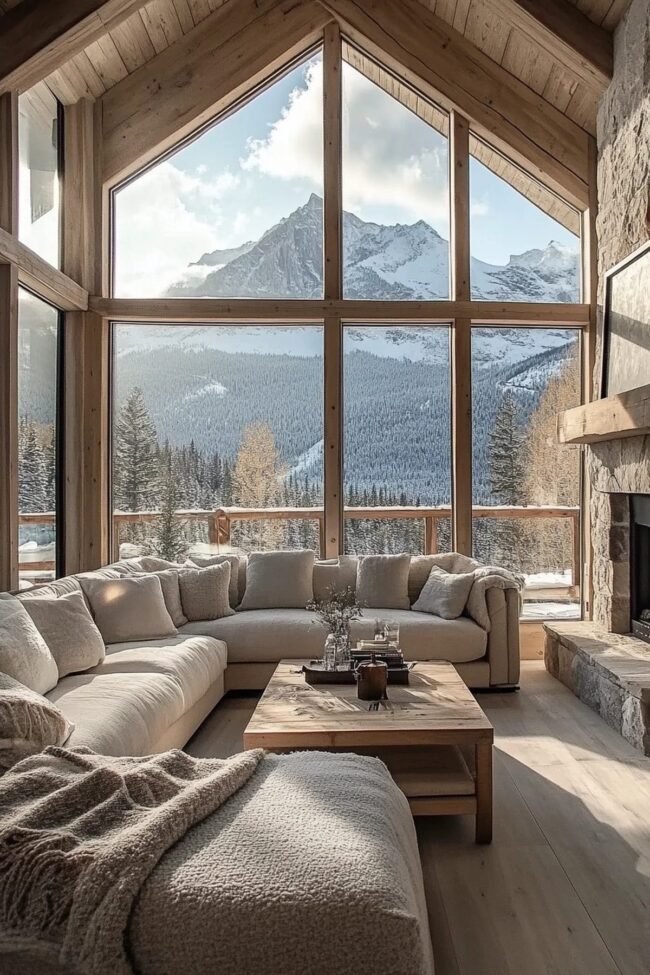 Mountain-Inspired Lounge Space
