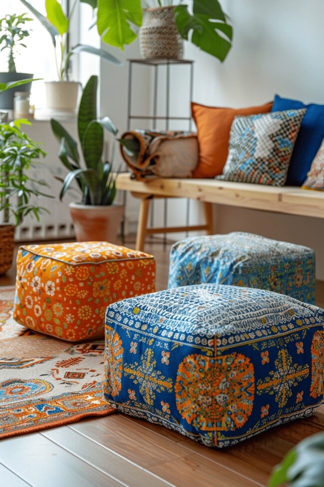Retro Upholstered Footstools for Style